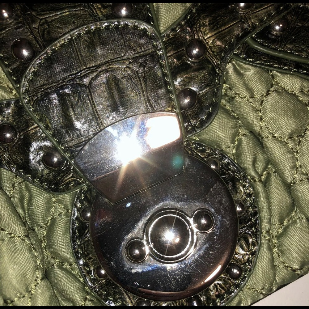 INS Faux Crocodile Fabric Bag Green Nicole Lee - Picture 6 of 8